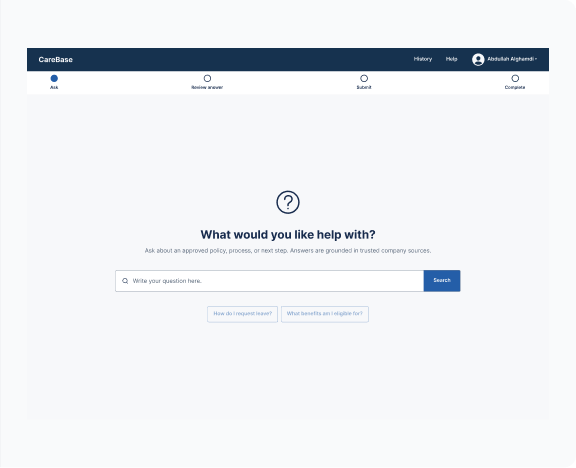 CareBase interface design